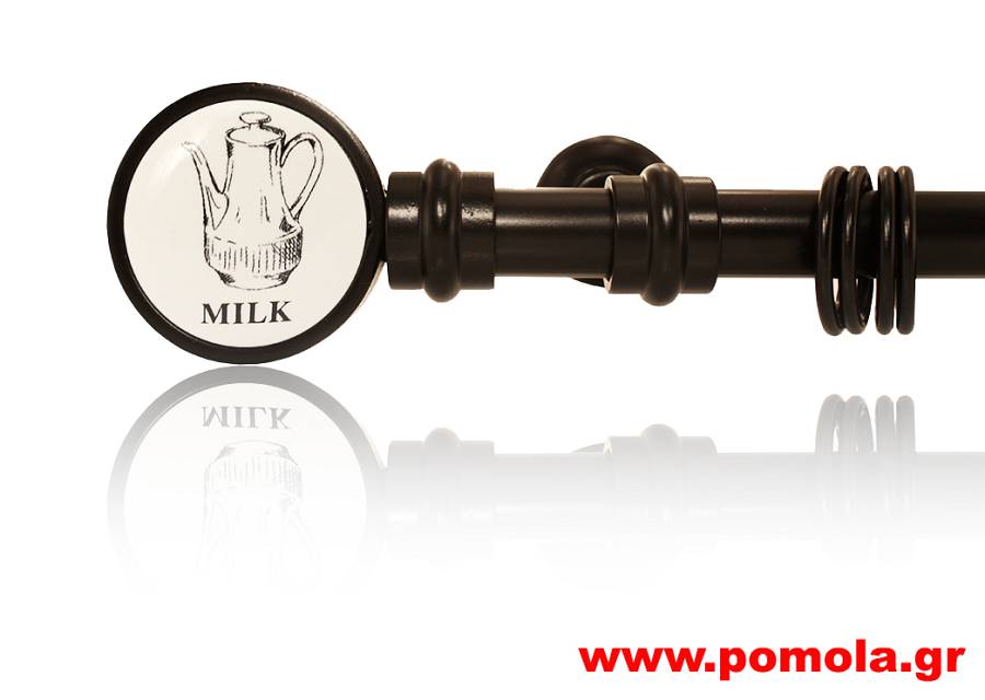 004 κουρτινοβεργα ROMANTICO μαυρο ματ