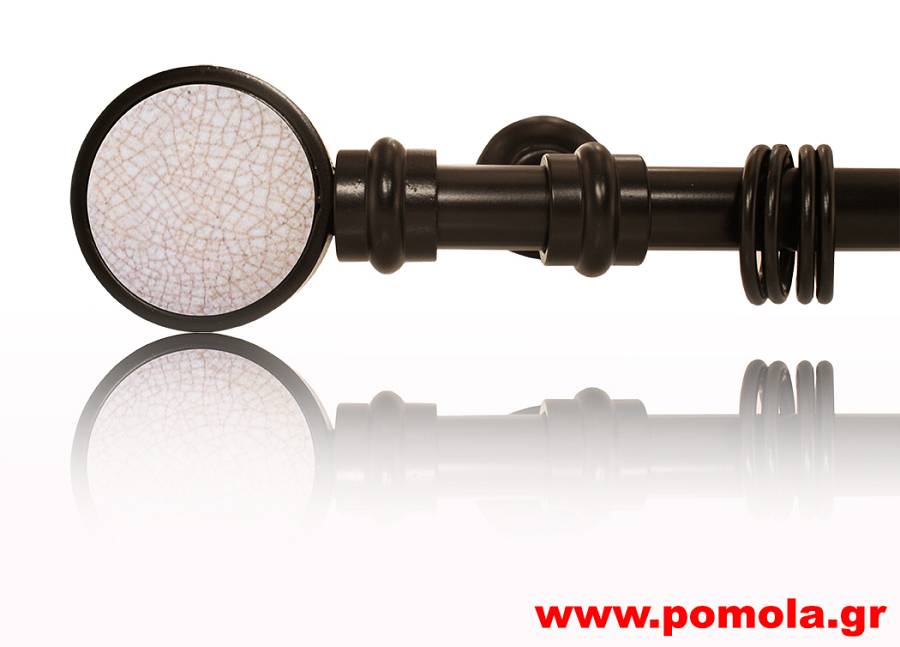 016 κουρτινοβεργα ROMANTICO μαυρο ματ