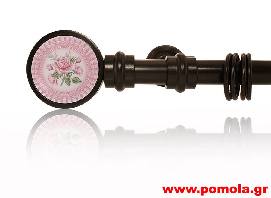 019 κουρτινοβεργα ROMANTICO μαυρο ματ